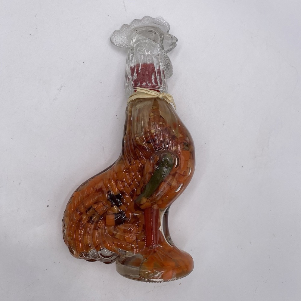 Glass Rooster‎ Shaped Decanter Infused Vinegar Kitchen Decor 12" Sealed
